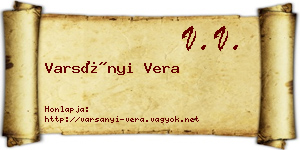Varsányi Vera névjegykártya